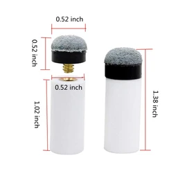 Ltvystore 13mm Soft Grey Cue Tips Billiard Replacement Screw-on Tips with White Pool Cue Stick Ferrules, Durable Professional Snooker Cue Replacement Parts Stick Repair Tool Set, Pack of 30 (13mm)