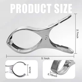 60 Pcs Pool Cover Clips Stainless Steel Wind Guard Clamps 5.1 Inch Large Pool Windproof Clips Heavy Duty Swimming Pool Cover Clamps for Above Ground Pool Cover Lounge Chair