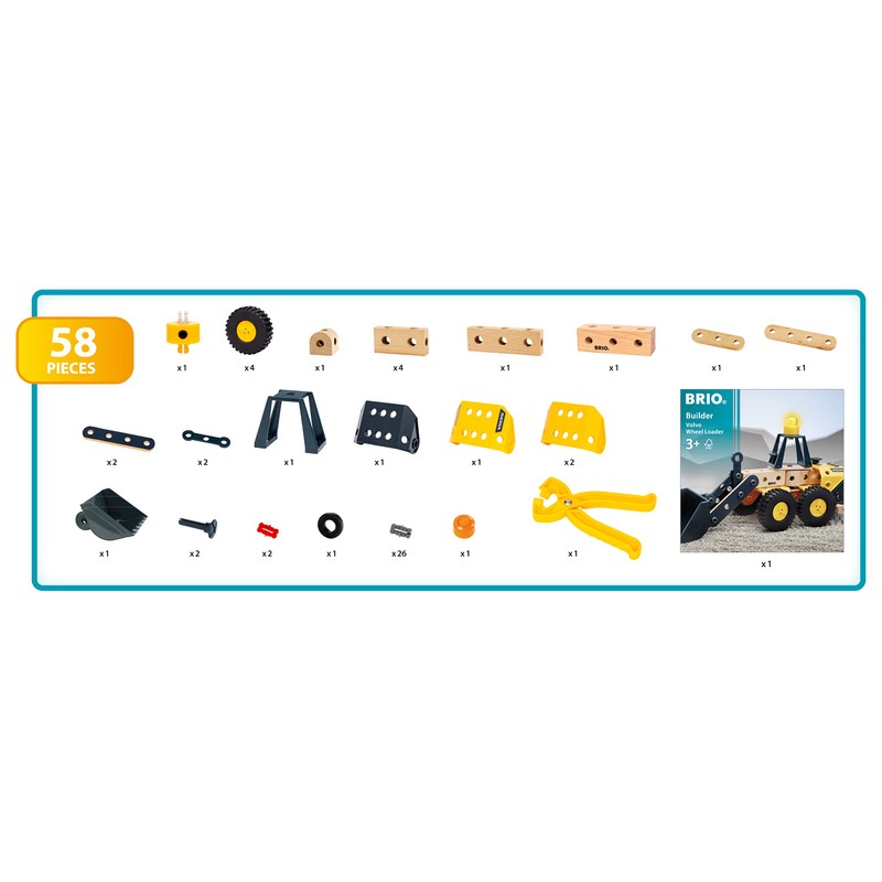 BRIO Builder Volvo Wheel Loader Construction Vehicle for Kids Age