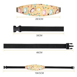 Headrest Car Children, Headrest Child Seat, Child Seat Accessories Headband, Adjustable Sleeping Holder Belt for Baby Seats, Car Seats (White + Colour)