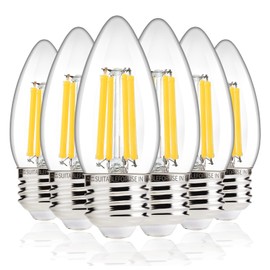 ALAMPEVER 800LM Super Bright Dimmable LED Light Bulb, E26 LED Bulb 100 Watt Equivalent, B11 5000K Daylight White LED Candelabra Bulb, 5.5W, 6 Pack