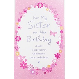 For My Sister on Her Birthday Greeting Card - "A sister is a special part of memories closest to the heart"