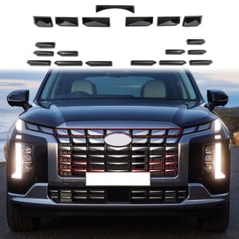 Bright Black Front Bumper Grille Patch Cover Trim For 2023-2025 Hyundai Palisade Calligraphy