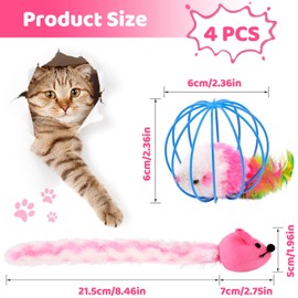 XWCHASA 4-Piece Cat Toy, Cat Toy Set, Self-Enjoying, Interactive Cat Toy, Self-Employment, Cat Toys Variety Pack, Interactive Toy for Cats Kitty