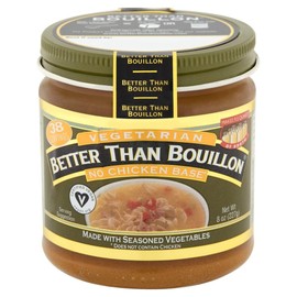 Better Than Bouillon Vegetarian No Chicken Base, Made with Seasoned Vegetables, Certified Vegan, Makes 9.5 Quarts of Broth, 38 Servings, 8 OZ Jar (Pack of 2)