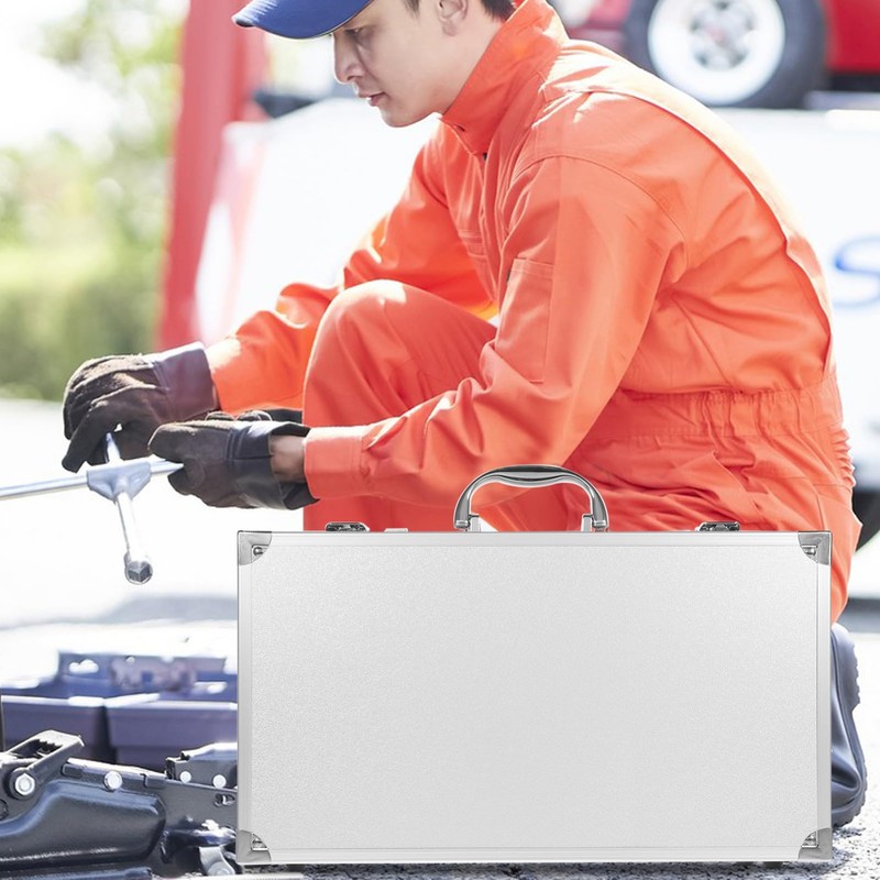 Operitacx Aluminum Alloy Toolbox 14X8X3In Lockable Tool Case with Foam