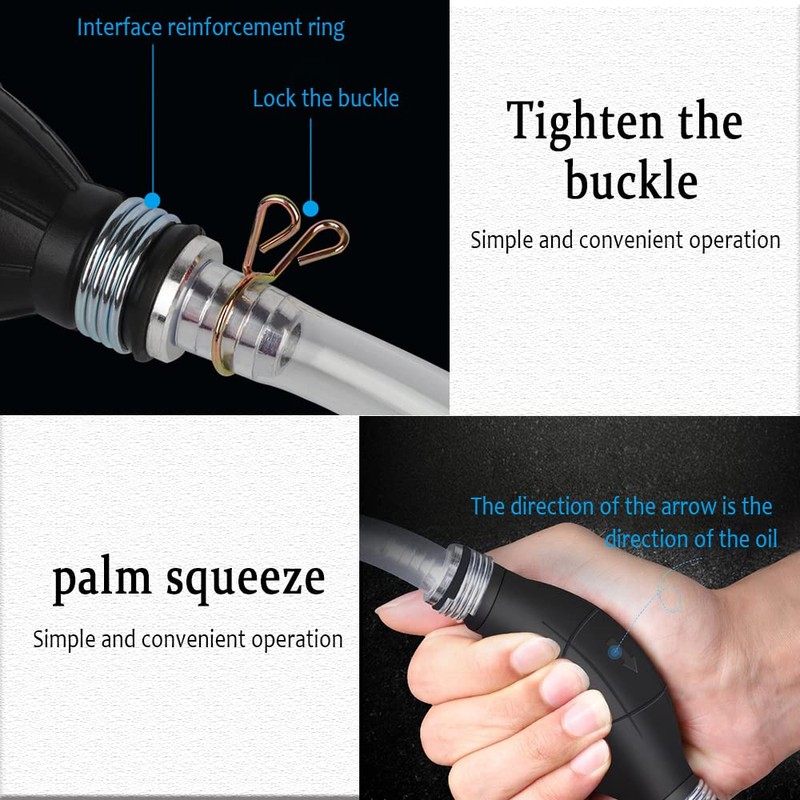 deemars Gasoline Siphon Hose, Gas Oil Water Fuel Transfer Siphon
