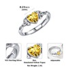 ChicSilver Citrine Ring Yellow Heart Celtic Knot Ring November Birthstone