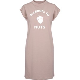 Hippowarehouse Allergic to Nuts t-Shirt Dress Women's Adults Nightie Nightdress