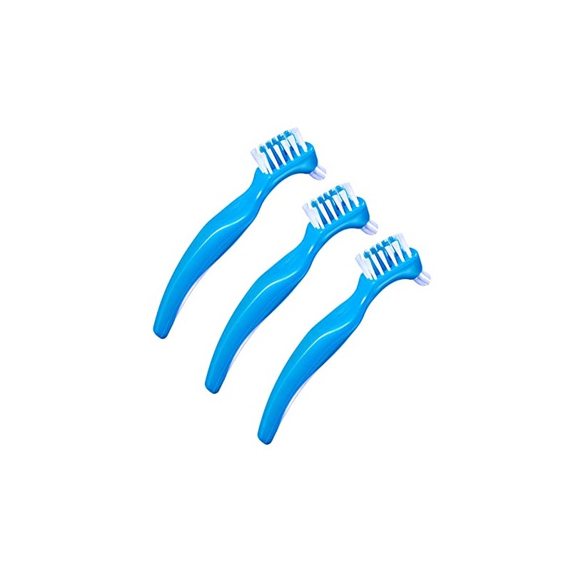 Pack of 3 Portable Denture Cleaning Brushes with Moderate Multilayer