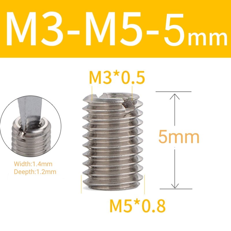Threaded Insert Reducing Nuts, M3 x 0.5, M5 x 0.8,