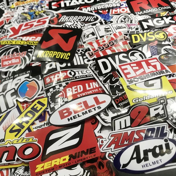 Unbranded 120Pcs JDM Brand Logo Themed Waterproof Stickers Pack Car