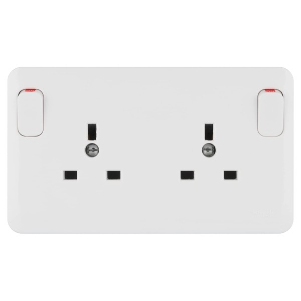 Schneider Electric Lisse White Moulded - Switched Single to Double