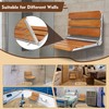 Teak Folding Shower Seat Wall Mounted, Foldable Shower Bench, 400lbs
