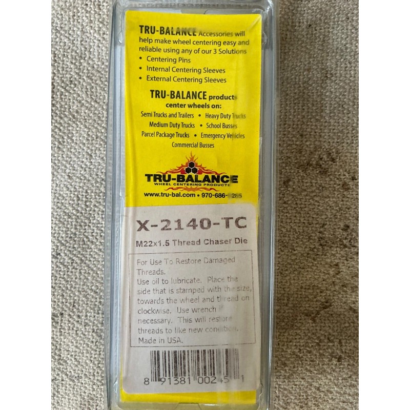 TRU-BALANCE M22x1.5 Thread Chaser Die For 22MM Stud For Hub