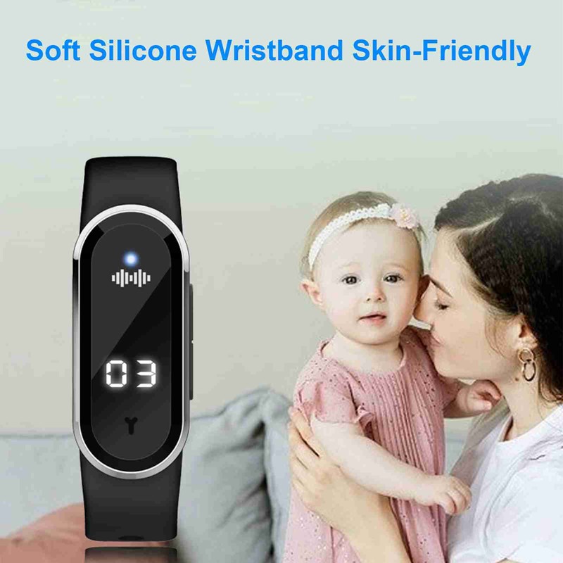Ultrasonic Bracelet Watch USB Rechargeable 3 Modes Wristband Suitable for