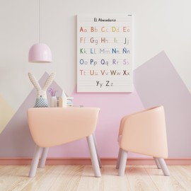 PACKLIST® El Abecedario para Niños en Español - Poster del Alfabeto con Letras de Colores Grandes y Divertidas para un Aprendizaje Fácil - Perfecto para Decorar Habitaciones Infantiles y Aulas