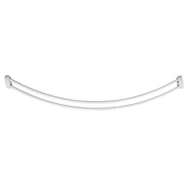 Utopia Alley Rustproof Wall Mounted Aluminum Double curved shower rod, adjustable from 45" to 72", Rust Proof Aluminum Shower Rods, Expandable, Wall Mounted (White)