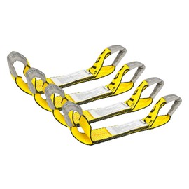 Mytee Products (4 Pack) 2" x 16" Replacement Dog Bone Short Strap | Heavy-Duty 2 Inch Car Tie Down Short Strap with Sewn Eye Loop
