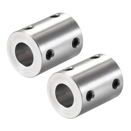sourcing map Shaft Coupling Connector 8 mm to 10 mm Bore Rigid Coupling Set Screw L25XD20 Aluminium Alloy Pack of 2