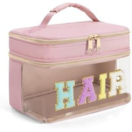 Travel Makeup Organizer, Compact Lightweight Accessory for Travel and Daily Use - Fasrom Double Layer Hair Accessories