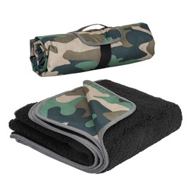 Tirrinia Camping Waterproof Outdoors Blanket,Sherpa Fleece Warm Windproof Soccer Stadium Blanket for Car Football Beach Concerts,51''X 59''