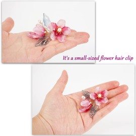 Decorative Flower Hair Barrettes for Women Elegant Hair Clips with the Appearance of Purple Magnolia Flower Hair Clips Small for Prom and Wedding