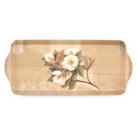 Pimpernel Sugar Magnolia Collection Melamine Tray – (15.25" x 6.5") Rectangular Serving Platter for Snacks, Appetizers & Drinks, Durable Decorative Tableware for Kitchen, Dining & Everyday Use