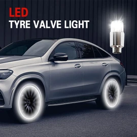 Kutyun 8PCS LED Wheel Lights, Automotive Tire Light Assemblies, Air Neon Valve Light, Waterproof LED Flashing Light, Car Exterior Accessories Tire Valve Caps Lamp Universal for Car Bike (White)