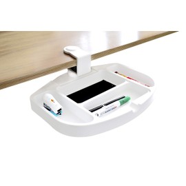ApexDesk Clamp-On Under Desk 360-Degree Swivel Drawer - Perfect Office Storage Accessory For Your Existing Standing Desk (Clamp-On Desk Drawer - White)