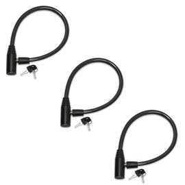 Urban August Cerradura Original Para Refrigerador: Cerradura Con Llave De Cable Multifuncional, Para Refrigeradores Y Gabinetes De Puertas Francesas (Llaves Iguales) Regular Negro - Paquete De 3
