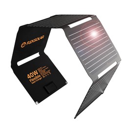 Flexsolar 40W Solar Panel, Small, USB-C/USB-A/DC Output, Solar Charger, Foldable, Thin and Ultra-Lightweight Solar Panel, Waterproof, Dustproof, Earthquake, Disaster, Power Outages, Camping, Outdoors