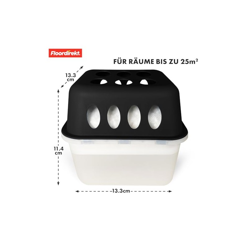Floordirekt 4 x Dehumidifier with 8 x 400 g Refill
