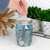 Cornucopia Brands Small Coin Bank Jars (4-Pack, Blue); 16oz Plastic