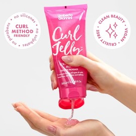 Umberto Giannini Curl Jelly Scrunching Jelly, Vegano Y Cruelty Free Frizz Solution Gel Para Cabello Rizado U Ondulado, 200 Ml Rosa