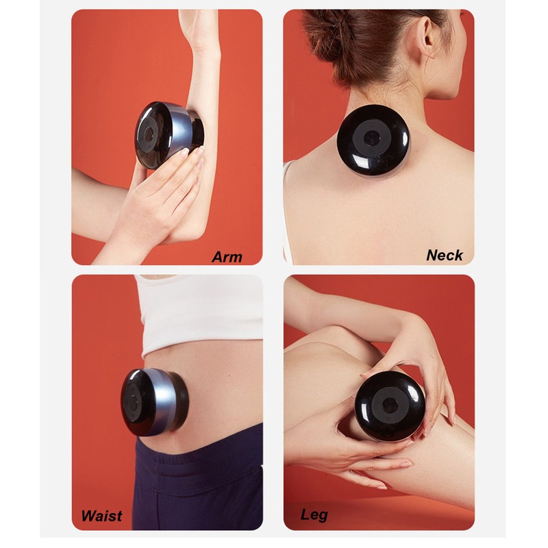 Heating Cupping Therapy Massager Rechargeable 12pcs Stone Needle 9 Leves