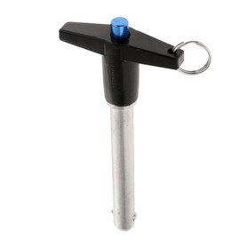 Almencla Stainless Steel Quick- Locking Pin, Push Button, 1/4 inch 6mm Diameter - Black, 50mm