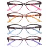 Przene 4 Pack Cat Eye Reading Glasses for Women Blue