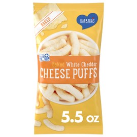Barbara's Baked White Cheddar Cheese Puff, Gluten Free, 5.5 Oz Bag (Pack of 12)
