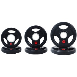 Signature Fitness Olympic 2-Inch Cast Iron Weight Plate for Strength Training and Weightlifting, Style #4, 35LB Set