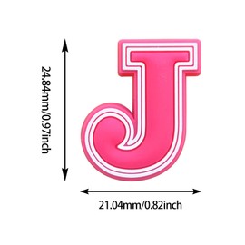 Letter Charms Black White Pink Alphabet Accessories for Decoration Charms (Pink-J, One Size)