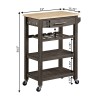 Convenience Concepts Ellaine Four-Tier Butcher Block Kitchen Cart w/ Drawer