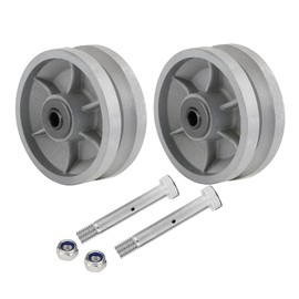 NINOSO 4"x 2" V Groove Caster Wheel - Cast Iron Wheel, Use for Slide Gate,Rolling Door with V-Track, Total Capacity 1600lbs, Silver（2 Wheel）