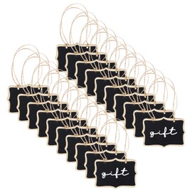 20Pack Mini Chalkboard Tags with String, 3.35 x 2.36 Inch Small Chalkboard Tags, Hanging Wooden Chalkboard Signs, Party Buffet Food Name Tags, Hanging Blackboard, Massage Board Labels