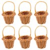 6 Pcs Small Rattan Baskets Craft Woven Baskets Mini Basket