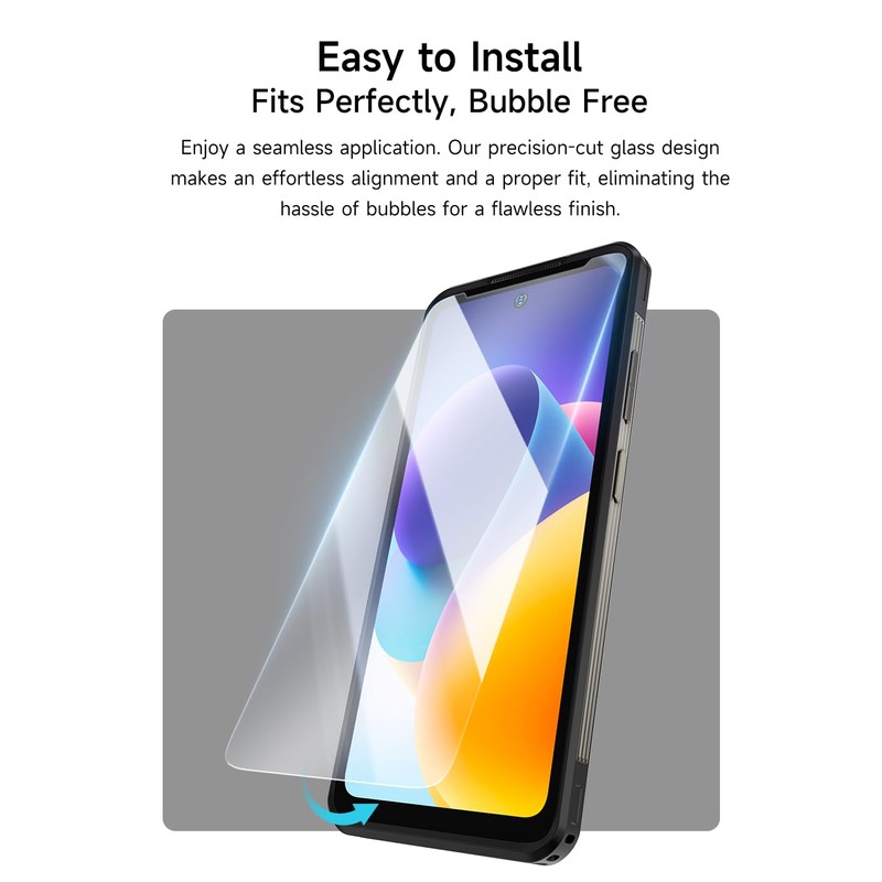Ulefone 2-Pack Screen Protector Armor 27 Series, Shatterproof Tempered Glass