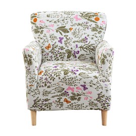 CRFATOP Stretch 1 Piece Chair Covers with Arms Printed Accent Chair Cover Armchair Flower Soft Banquet Armchair Covers Washable Chair Slipcovers for Living Room Office Reception Reading Sofa,05