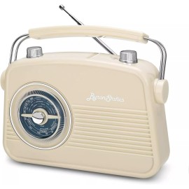 ByronStatics Portable Radio AM FM, Vintage Retro Radio with Built in Speakers N