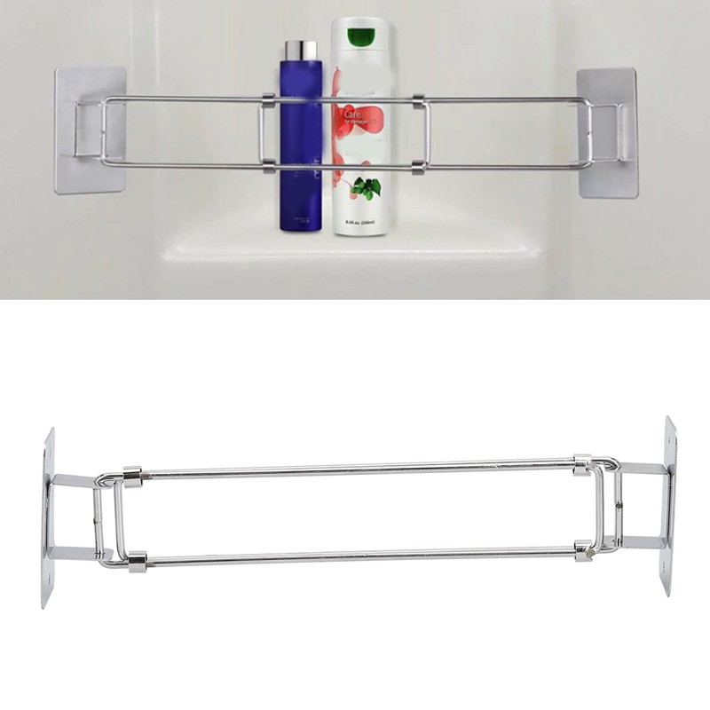 195‑345mm RV Shower Corner Storage Bar Stainless Steel Adjustable Bathroom