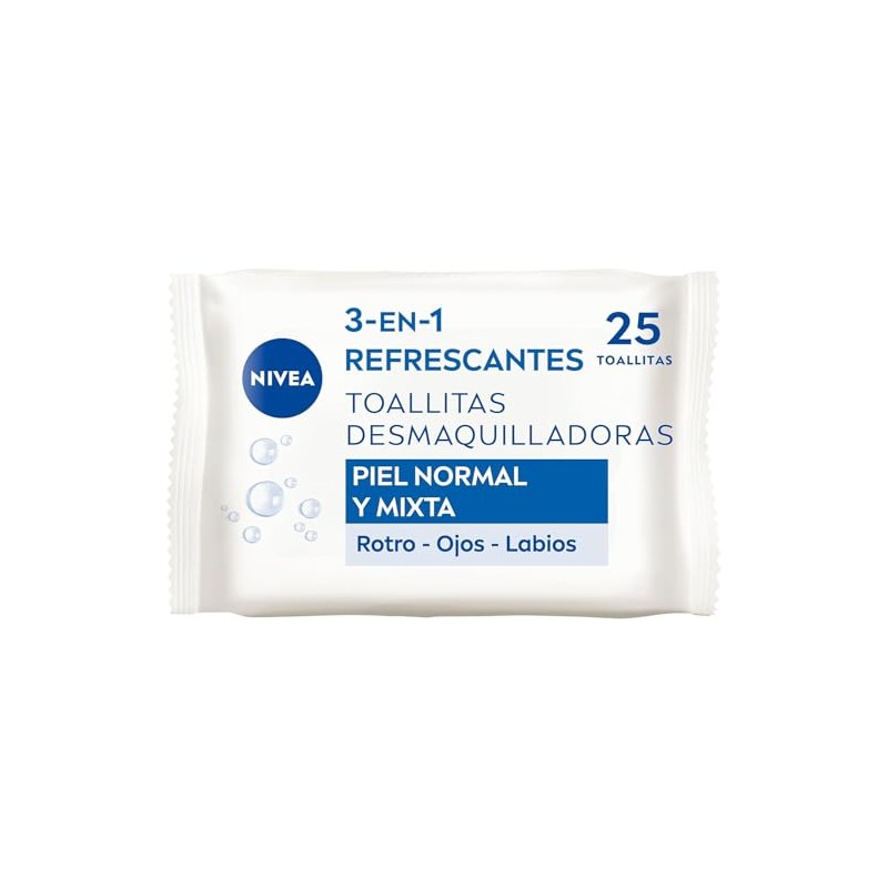 NIVEA Refreshing Makeup Remover Wipes (1 x 25 Pieces), Make-Up
